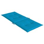 vidaXL Coussins de chaise de jardin à dossier haut lot de 2 bleu tissu
