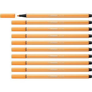 Stylo feutre pen 68 orange papaye x 10 stabilo