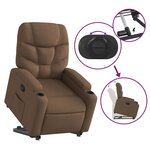vidaXL Fauteuil inclinable Marron Tissu