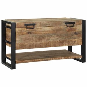 vidaXL Boîte de Rangement avec stockage Marron Bois de manguier massif