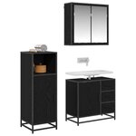 vidaXL Ensemble de mobilier de salle de bain 3 Pièces Chêne noir