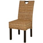 vidaXL Chaises à manger lot de 4 rotin Kubu bois de manguier
