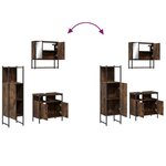 vidaXL Ensemble de meubles de salle de bain 3 Pièces Chêne fumé
