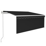 vidaXL Auvent automatique capteur de vent et LED 3x2 5 m Anthracite