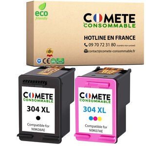 304XL - 2 cartouches compatibles pour HP 304 XL - noir et couleur - COMETE