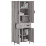 vidaXL Buffet haut Sonoma gris 69 5x34x180 cm Bois d'ingénierie