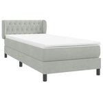 vidaXL Sommier à lattes de lit et matelas gris clair 80x220 cm velours