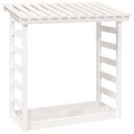 vidaXL Support pour bois de chauffage Blanc 108x64 5x110cm Bois de pin