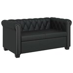 vidaXL Canapé Chesterfield à 2 places cuir synthétique noir
