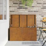 vidaXL Boîte de Rangement Extérieure Rouillé 100 x 50 5 x 50 cm Acier