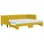 vidaXL Lit de jour avec lit gigogne et matelas jaune 80x200 cm velours