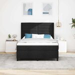 vidaXL Lit à ressort LED avec matelas Noir 140 x 190 cm tissu