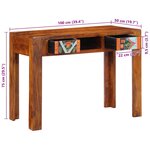 vidaXL Bureau avec tiroir Marron 100 x 50 x 75 cm Bois d'acacia massif