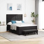 vidaXL Lit à ressorts avec tête de lit Noir 190 x 140 cm Velours