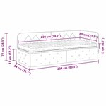 vidaXL Cadre de lit d'angle avec matelas Bleu 80 x 200 cm Velours