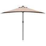 vidaXL Parasol de jardin Taupe 294 x 150 x 224 cm Polyester et Acier