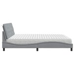 vidaXL Lit avec matelas gris clair 200x200 cm tissu