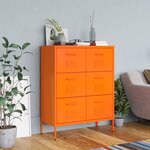 vidaXL Armoire à tiroirs Orange 80x35x101 5 cm Acier