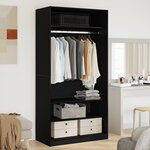 vidaXL Armoire en chêne noir   100 x 50 x 200 cm - Fabriquée en bois d'ingénierie