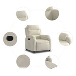 vidaXL Fauteuil inclinable Crème Velours