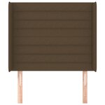 vidaXL Tête de lit avec oreilles Marron foncé 103x16x118/128 cm Tissu