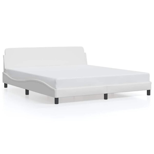vidaXL Cadre de lit Dover blanc 180x200 cm similicuir