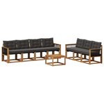 vidaXL Ensemble de canapés d'extérieur 8 pc Naturel et noir