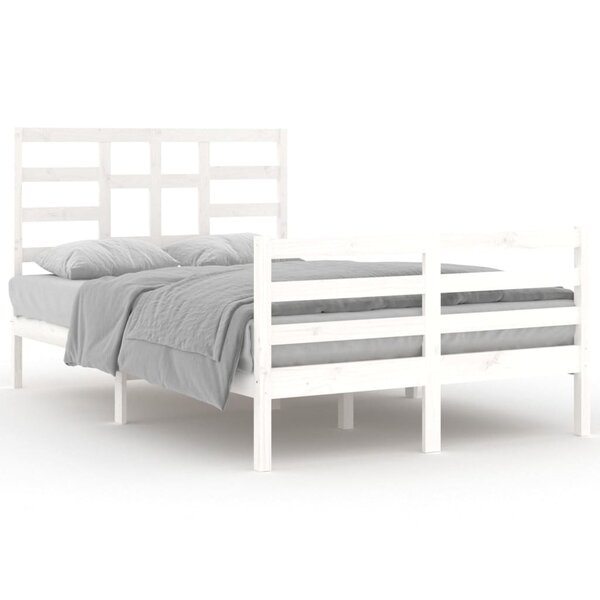 vidaXL Cadre de lit sans matelas blanc bois massif 120x200 cm