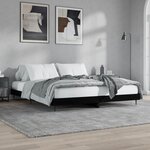 vidaXL Cadre de lit sans matelas noir 140x200 cm bois d'ingénierie