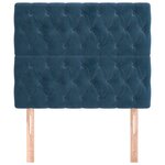 vidaXL Tête de lit Bleu foncé 90x7x118/128 cm Velours