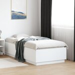 vidaXL Cadre de lit avec LED sans matelas blanc 90x190 cm