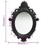 vidaXL Miroir mural style château 56x76 cm Noir