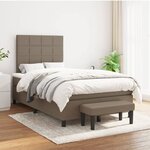 vidaXL Sommier à lattes de lit avec matelas taupe 120x190 cm tissu