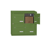 Bloc collectif leabox.com  2x2  grade 3  simple face  Extérieur  fixation murale  Vert mai RAL 6017 finition brillante