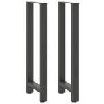 vidaXL Pieds de table de bar Anthracite 2 pièces 40 x (110-111) cm Acier