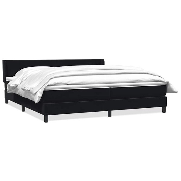 vidaXL Sommier à lattes de lit avec matelas noir 180x220 cm velours