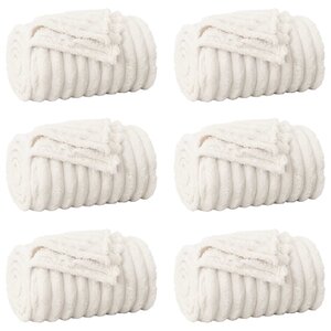 vidaXL Couvertures à jeter 6 Pièces Crème 200 x 150 cm Toison