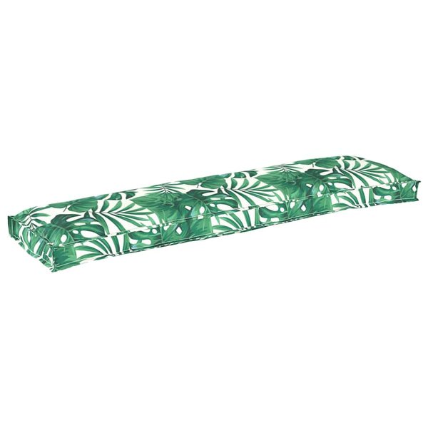 vidaXL Coussin de palette pour banc  motif feuille  150 x 40 x 8 cm  en tissu Oxford.
