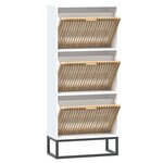 vidaXL Armoire à chaussures blanc 52x25x120 cm bois d'ingénierie
