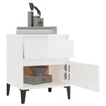 vidaXL Table de chevet Blanc brillant 40x35x50 cm
