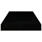 vidaXL Étagère murale flottante 4 Pièces Noir brillant 50x23x3 8 cm MDF