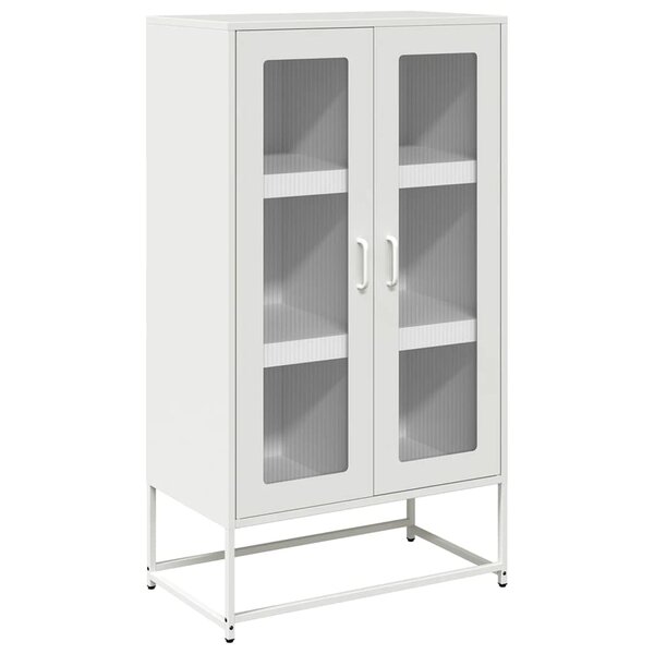 vidaXL Buffet haut blanc 68x39x123 cm acier
