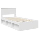 vidaXL Cadre de lit avec tête de lit Blanc 100 x 200 cm Pin massif