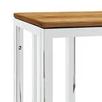 vidaXL Table console argenté acier inoxydable et bois massif d'acacia