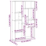 vidaXL Bibliothèque Chêne noir 70 x 20 x 102.5 cm Bois d'ingénierie