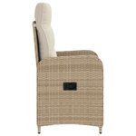 vidaXL Chaise de jardin inclinable Beige et blanc crème
