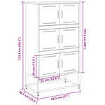 vidaXL Buffet jaune moutarde 68 5x38 5x123 5 cm acier