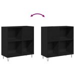 vidaXL Meuble à vinyles Chêne noir 85 x 38 x 89 cm Bois d'ingénierie