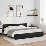 vidaXL Cadre de lit Chêne noir 200 x 200 cm Bois d'ingénierie