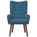 vidaXL Fauteuil relaxant Bleu 63 x 67 x 94 cm Velours